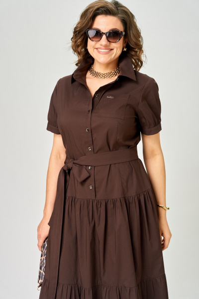 Платье EVA GRANT 7168С шоколад - фото 11