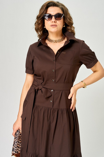 Платье EVA GRANT 7168С шоколад - фото 10