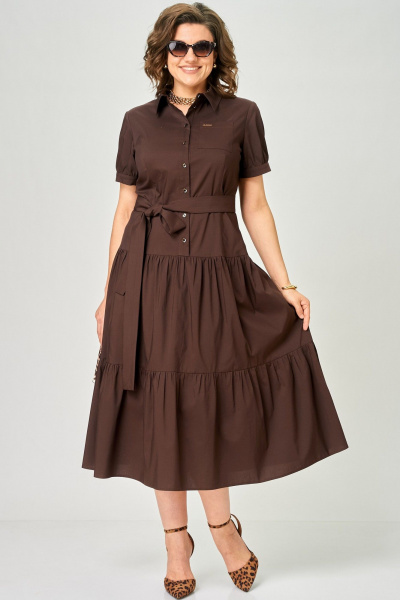 Платье EVA GRANT 7168С шоколад - фото 8