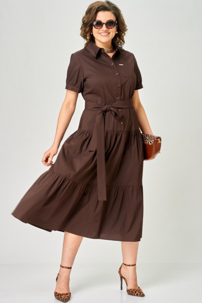 Платье EVA GRANT 7168С шоколад - фото 7