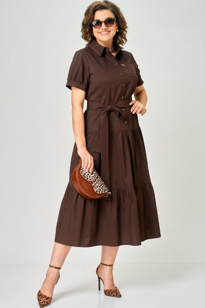 Платье EVA GRANT 7168С шоколад - фото 6