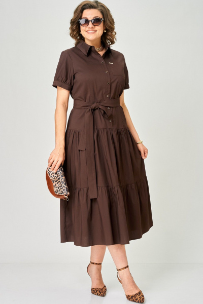 Платье EVA GRANT 7168С шоколад - фото 5