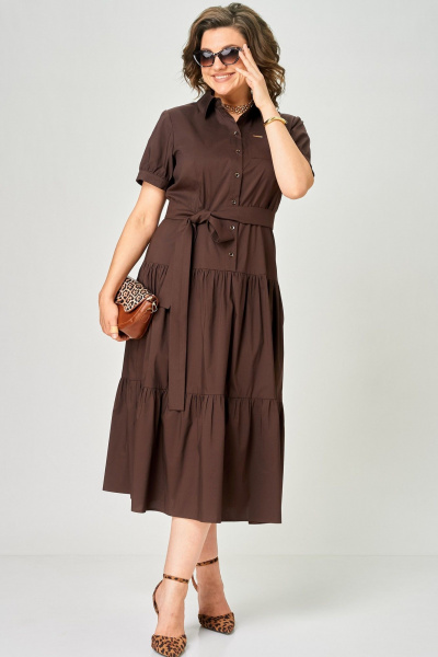 Платье EVA GRANT 7168С шоколад - фото 3