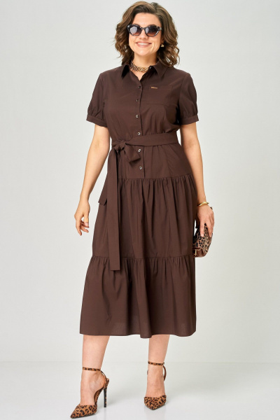 Платье EVA GRANT 7168С шоколад - фото 2