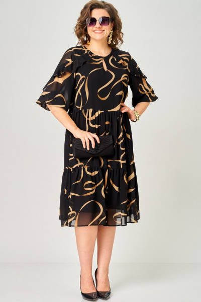 Платье EVA GRANT 7281А принт_ленты - фото 4