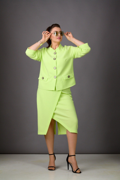Жакет, юбка Rosheli 1178 салатовый - фото 7