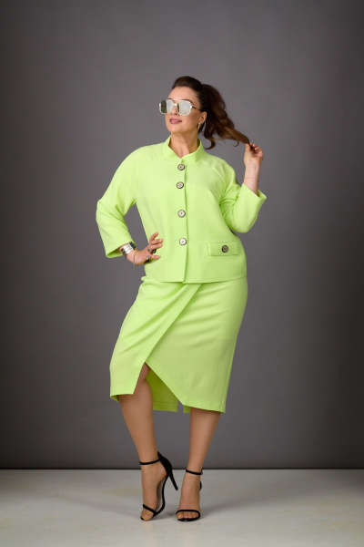 Жакет, юбка Rosheli 1178 салатовый - фото 5
