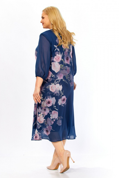 Платье Элль-стиль 2278 джинс_цветочный_принт - фото 10