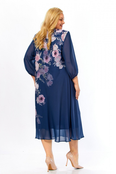 Платье Элль-стиль 2278 джинс_цветочный_принт - фото 9