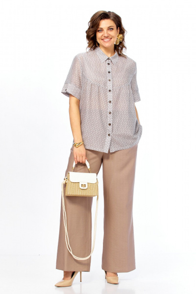 Блуза, брюки Matini 1.1319 бежевый_семечки - фото 1
