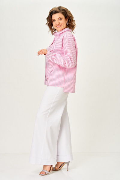 Блуза Michel chic 798 полоска_розовая - фото 4