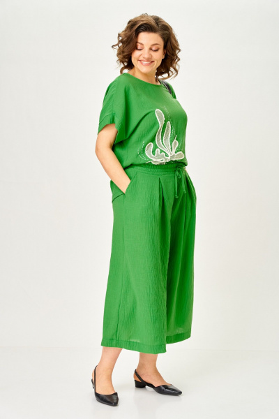 Блуза, брюки Michel chic 1451 весенняя_зелень - фото 3