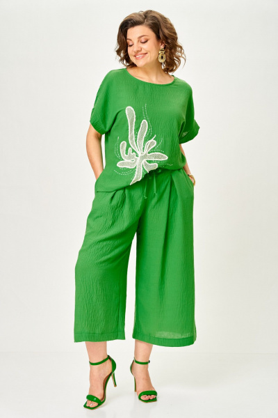Блуза, брюки Michel chic 1451 весенняя_зелень - фото 2