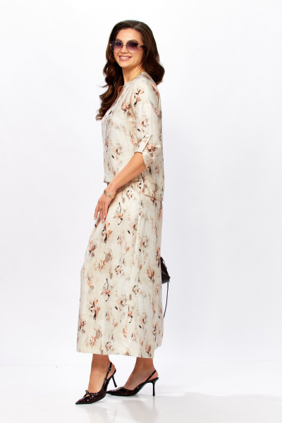 Жакет, кюлоты Taita plus 2535/1 абстракция_молоко - фото 6