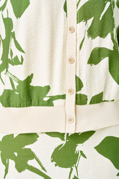 Блуза, юбка Твой имидж 2386 молочный_зеленый_принт - фото 6