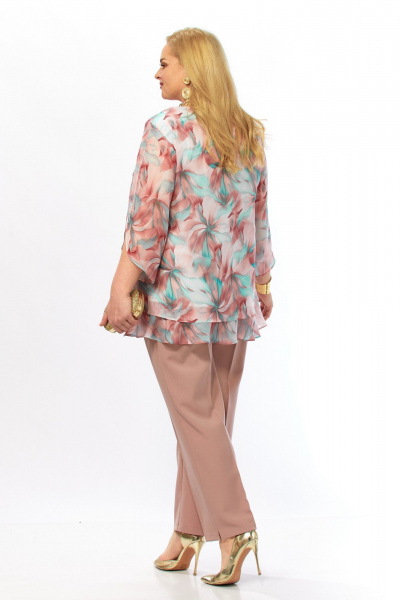 Блуза, брюки Элль-стиль 2213/14 мятно-бордовый-капучино - фото 8