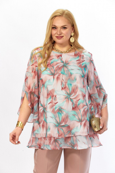 Блуза Элль-стиль 2213/14а мятно-бордовый - фото 1