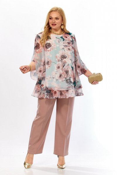 Блуза, брюки Элль-стиль 2213/15 капучино - фото 11
