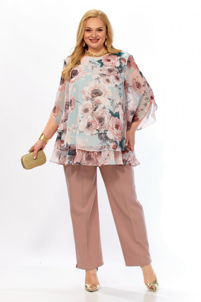 Блуза, брюки Элль-стиль 2213/15 капучино - фото 10