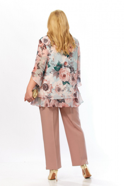 Блуза, брюки Элль-стиль 2213/15 капучино - фото 6