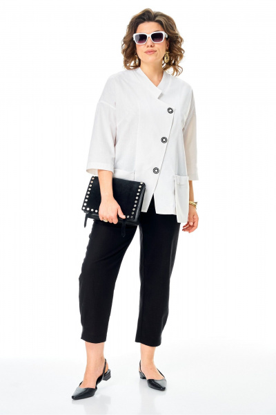 Брюки, жакет Anastasia 1345 бело-черный - фото 4