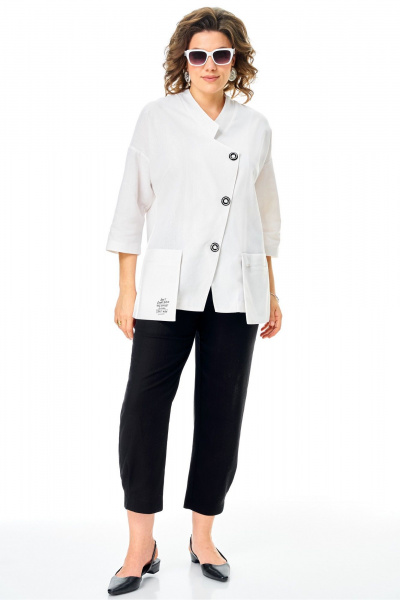 Брюки, жакет Anastasia 1345 бело-черный - фото 1