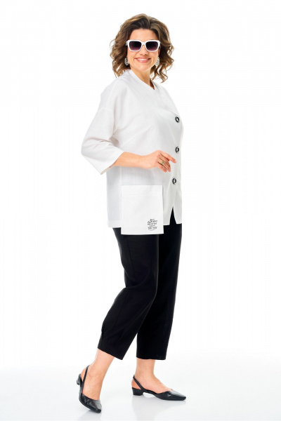 Брюки, жакет Anastasia 1345 бело-черный - фото 3