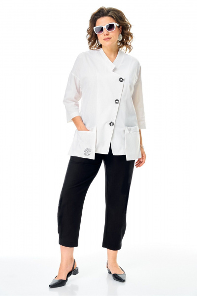 Брюки, жакет Anastasia 1345 бело-черный - фото 2