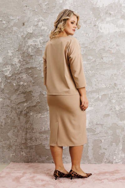 Блуза, юбка Anastasia 1312 бежевый - фото 8