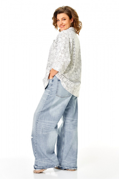 Жакет Anastasia 1355 серо-белый - фото 15