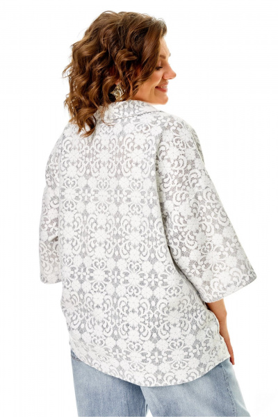 Жакет Anastasia 1355 серо-белый - фото 14