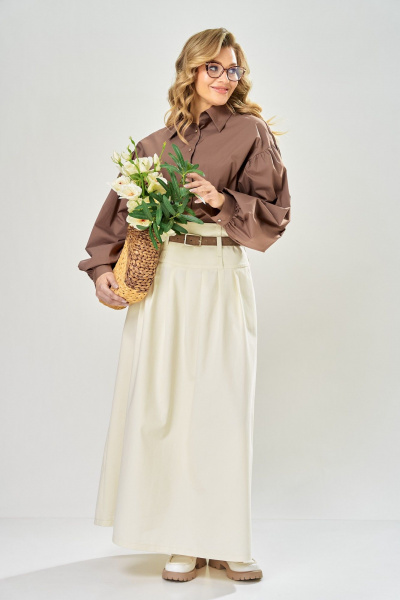 Блуза, юбка ARTELLA А-1022 шоколад+молочный - фото 1