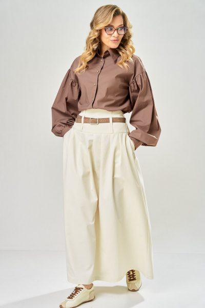 Блуза, юбка ARTELLA А-1022 шоколад+молочный - фото 2