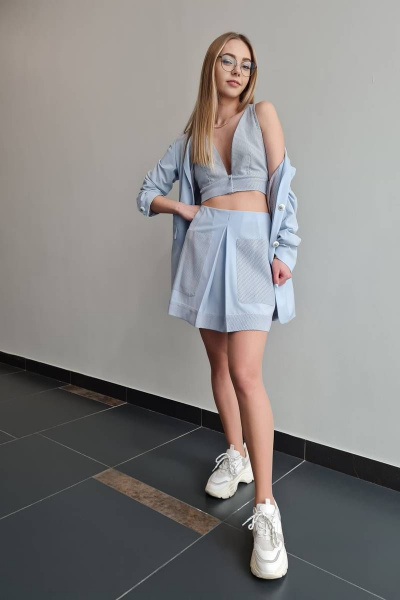 Жакет и юбка классического силуэта из текстиля с шерстью Shymoda 182-21-Ю - фото 2