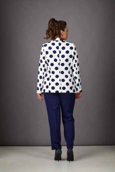 Брюки, жакет Rosheli 554/1 молочный/темно-синий - фото 8