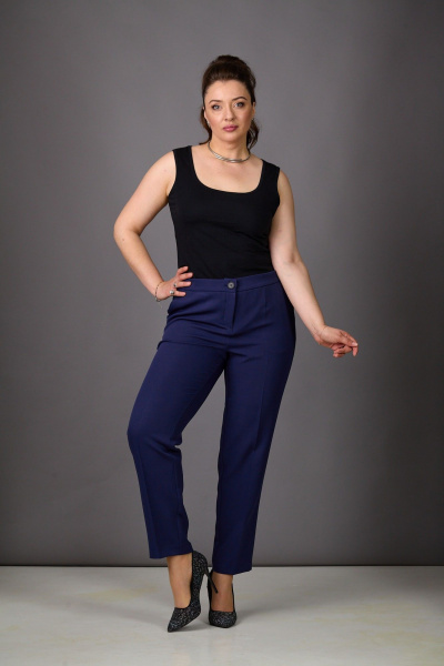 Брюки, жакет Rosheli 1184 молочный/темно-синий - фото 8