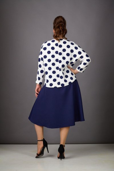 Платье Rosheli 1182/1 молочный/темно-синий - фото 3