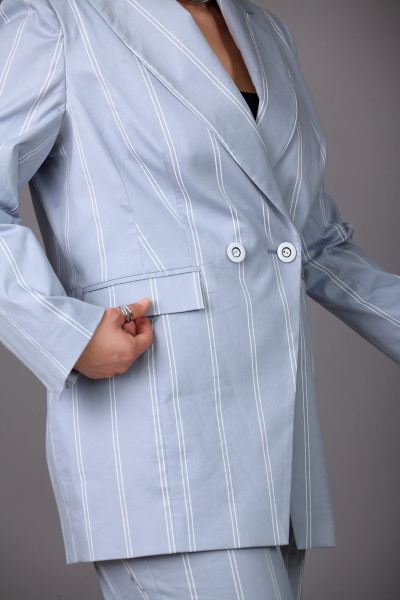 Брюки, жакет Rosheli 1185 серо-голубой - фото 5