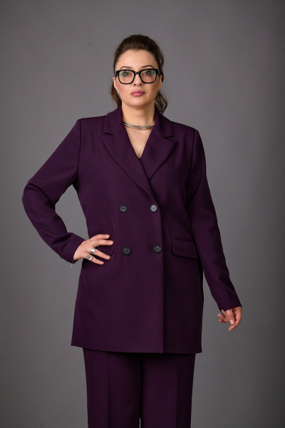 Брюки, жакет Rosheli 1187 баклажан - фото 9