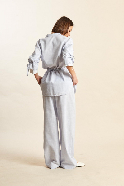 Блуза Rivoli 2479 бело-голубой - фото 4