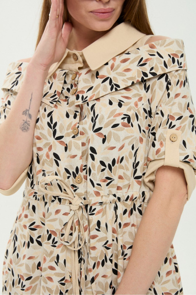 Платье NikVa 985-4 песочный_мультиколор - фото 7