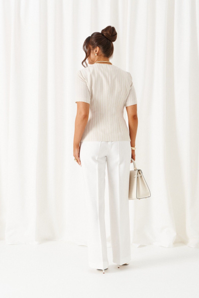 Брюки, жакет Beautiful&Free 6444 молочно-песочный - фото 7