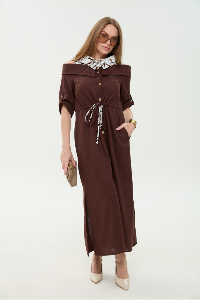 Платье NikVa 985-3 шоколад - фото 11