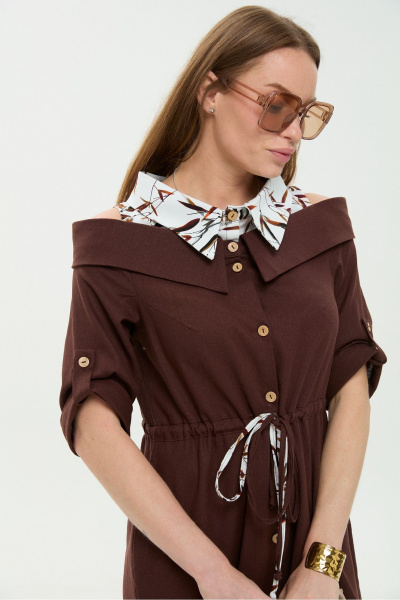 Платье NikVa 985-3 шоколад - фото 9