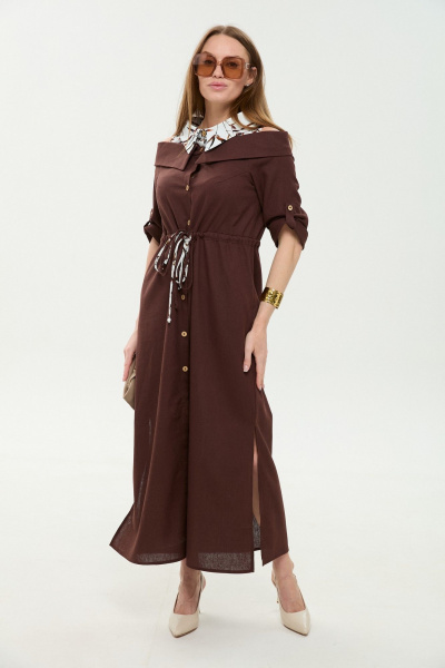 Платье NikVa 985-3 шоколад - фото 7