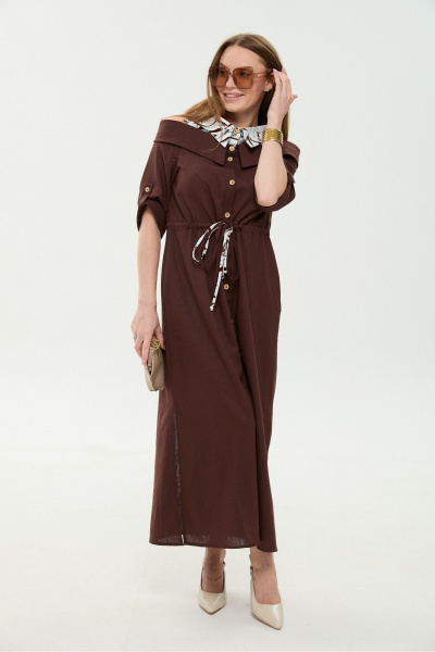 Платье NikVa 985-3 шоколад - фото 6