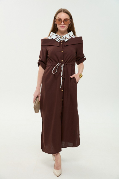 Платье NikVa 985-3 шоколад - фото 4