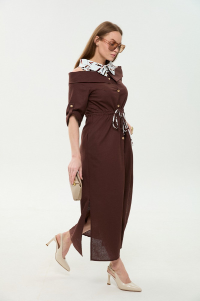 Платье NikVa 985-3 шоколад - фото 2