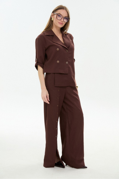 Брюки, жакет NikVa 979-6 шоколад - фото 6