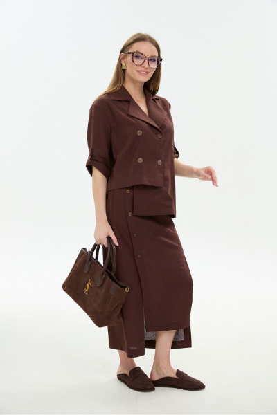 Жакет, юбка NikVa 972-6 шоколад - фото 3